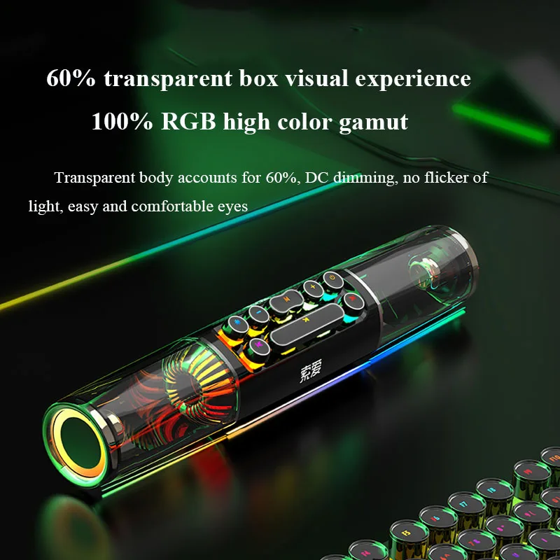 Imagem -05 - Gaming Bluetooth Speaker Rgb Computador Soundbar 3d Surround Coluna sem Fio Subwoofer Music Center Laptop pc tv Caixa de Som Sh19