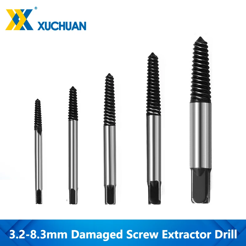 Broken Bolt Remover 5pcs Broken Screwdrive Guide Set Broken Bolt Remover Easy Out Set Screw Extractor Drill Bit