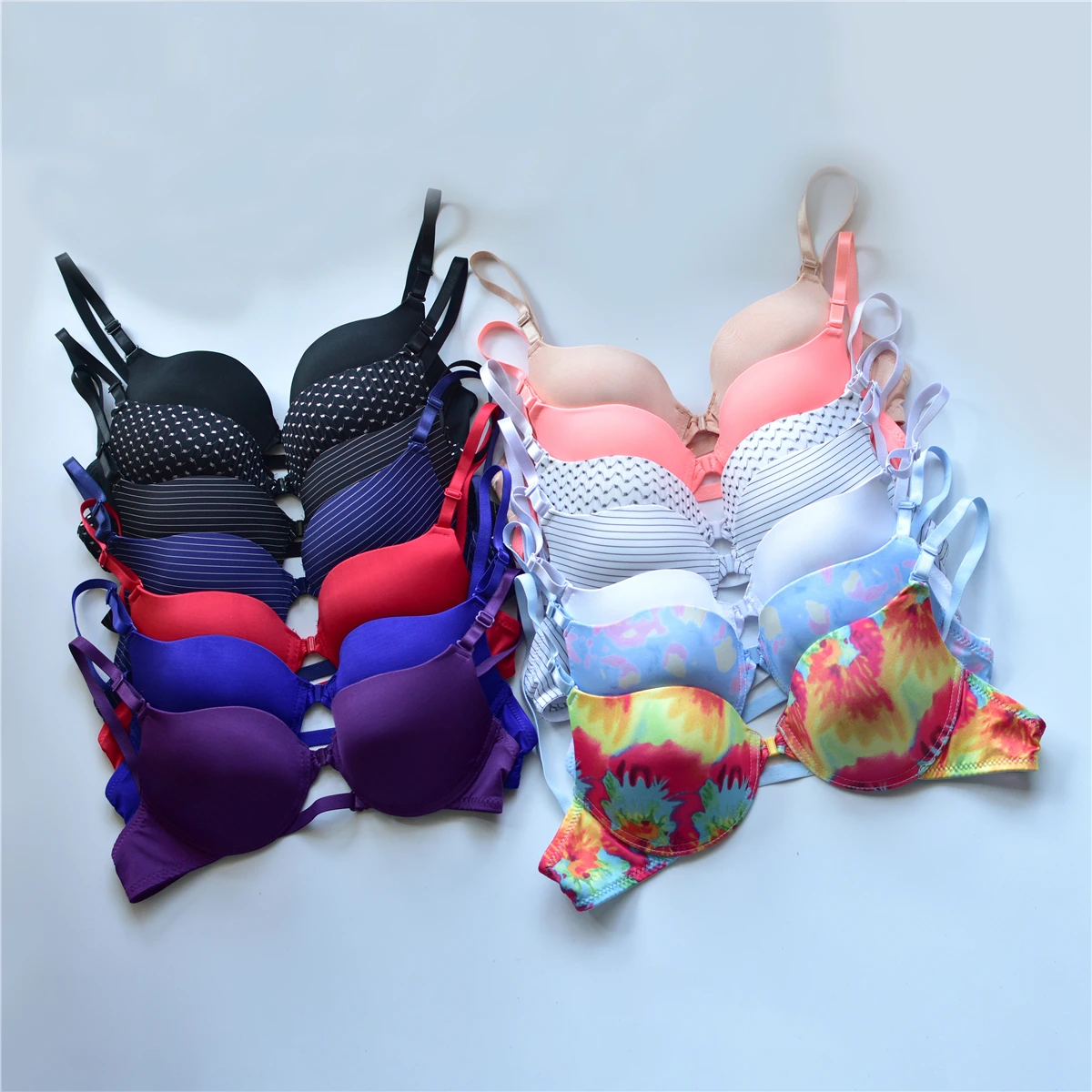 Soutien-gorge push up à fermeture frontale pour femme, bralette sexy, brassière grande taille, sous-vêtements multicolores, haut beauté dans le dos pour fille