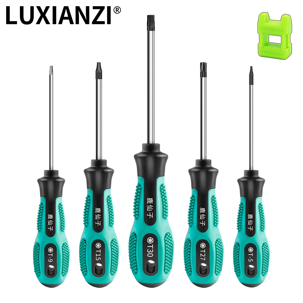 Luxianzi-conjunto de chave de fenda torx, kit de ferramentas multifuncional com ponta magnética isolada, para conserto doméstico