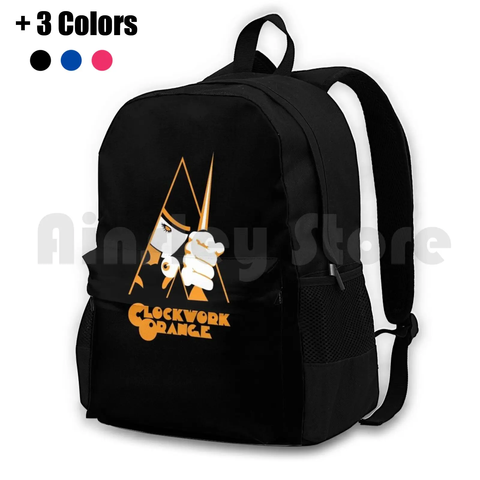 A Clockwork Orange Outdoor Hiking Backpack Waterproof Camping Travel Clockwork Orange Naranja Mecanica Stanley Kubrick Film