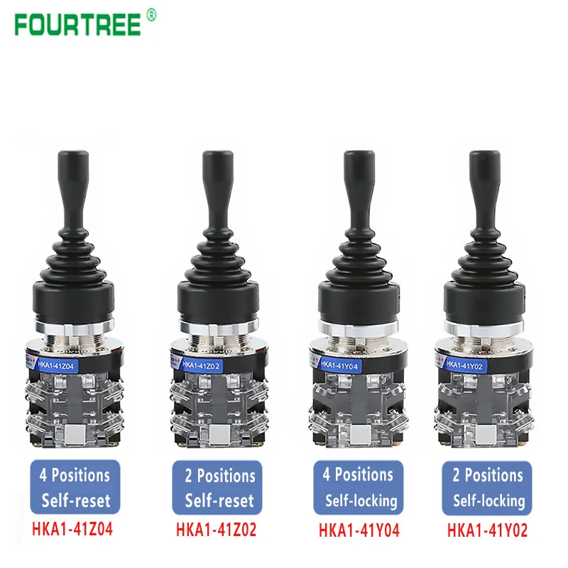 30mm Monolever Rocker Cross Switch Joystick Switch Momentary 2/4 Positions 2NO 4NO Self-reset Self-locking HKA1 Series