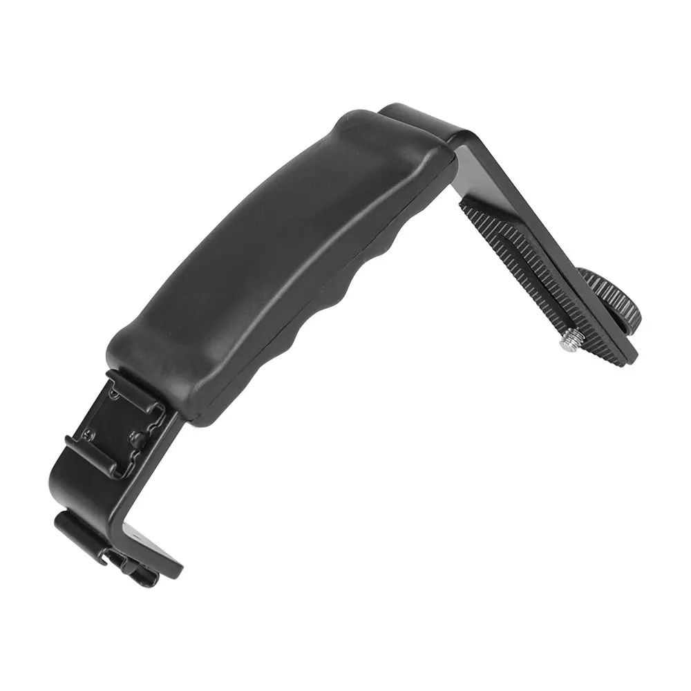 HDRIG L-образный кронштейн для вспышки, L-образный кронштейн, сверхмощная ручка для камеры видеокамеры с 2 крепление для горячего башмака для ...