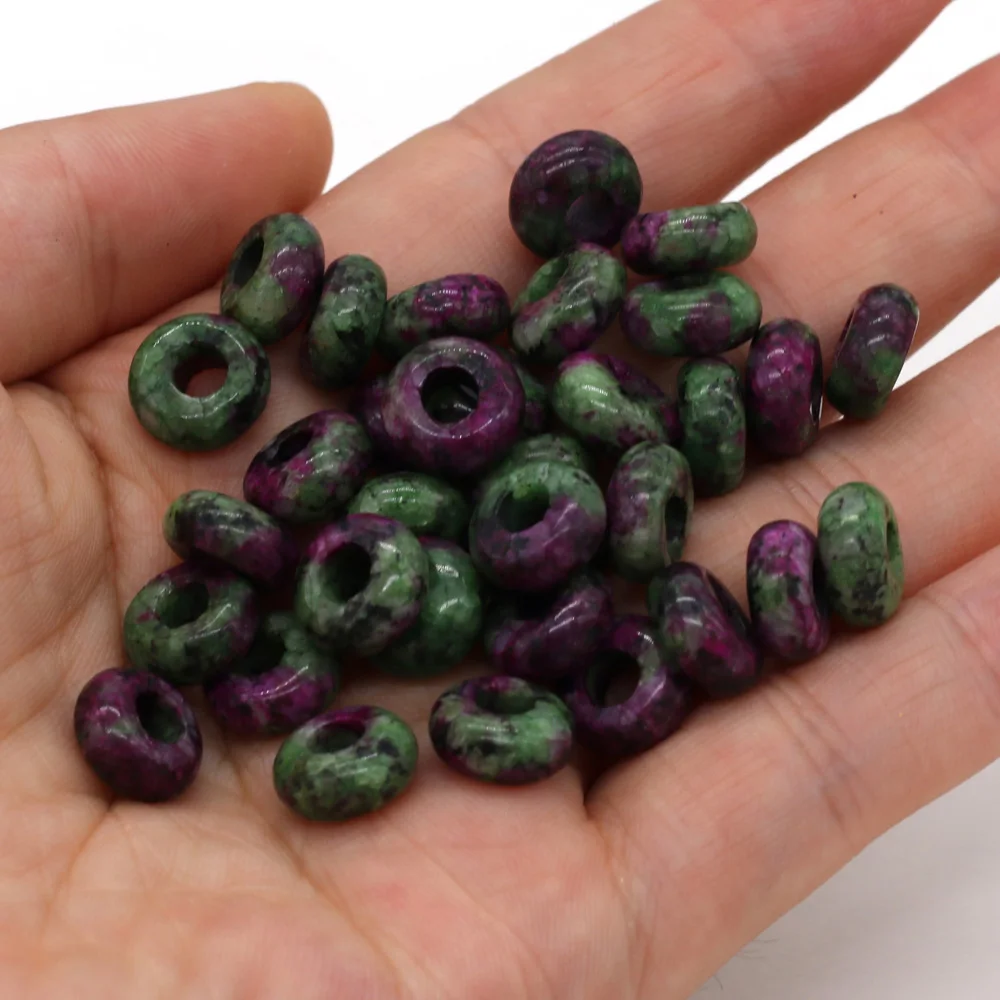 Großhandel 100 Stück Natursteinperlen, großes Loch, Abacus-Form, Agts-Steinperlen für die Herstellung von Schmuck, Halsketten, Loch 4 mm, Größe 5 x 10 mm – Detail 21