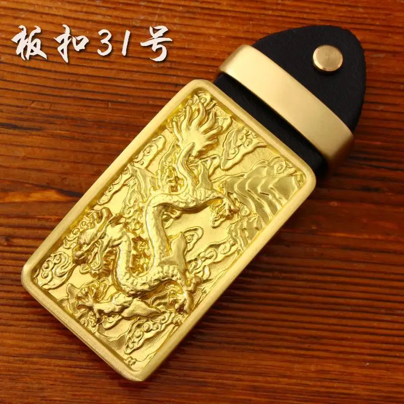 New 3D Chinese style dragon buckle solid brass men\'s belt buckle High quality metal denim belt head suitable for 3.8cm wide belt