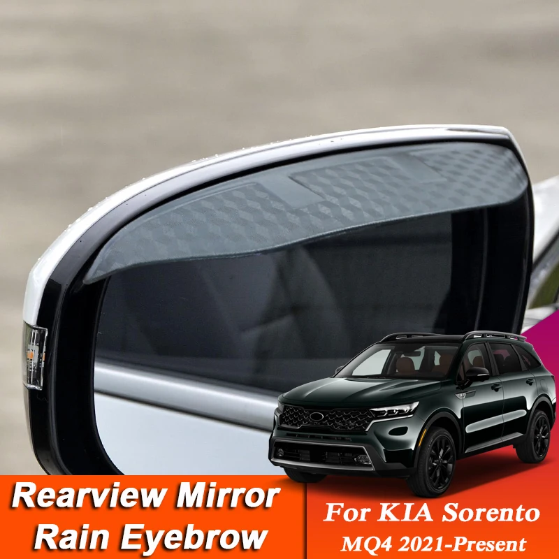 

2 шт. Стайлинг автомобиля для KIA Sorento MQ4 2021-prescarbon стекловолокно заднего вида защита от дождя Защита от дождя автомобильный аксессуар