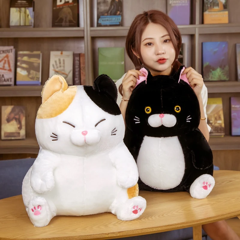 

28/36/43cm Japanese Cartoon Cute Soft Fat Cat Plush Pillow Kitten Shaped Stuffed Cushion Kawaii Plush Toys Kids Children Gift