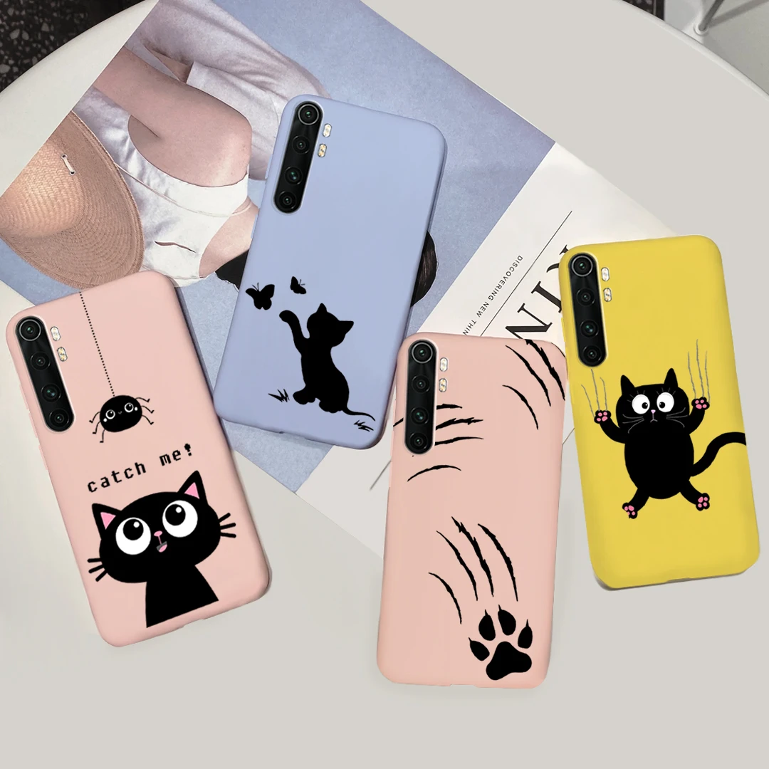 かわいい漫画ケースシャオ mi 注 10 Lite プロケース mi Note10 プロシリコーンソフトキャンディーカラーカバーバンパーシャオ mi Note10Lite 10