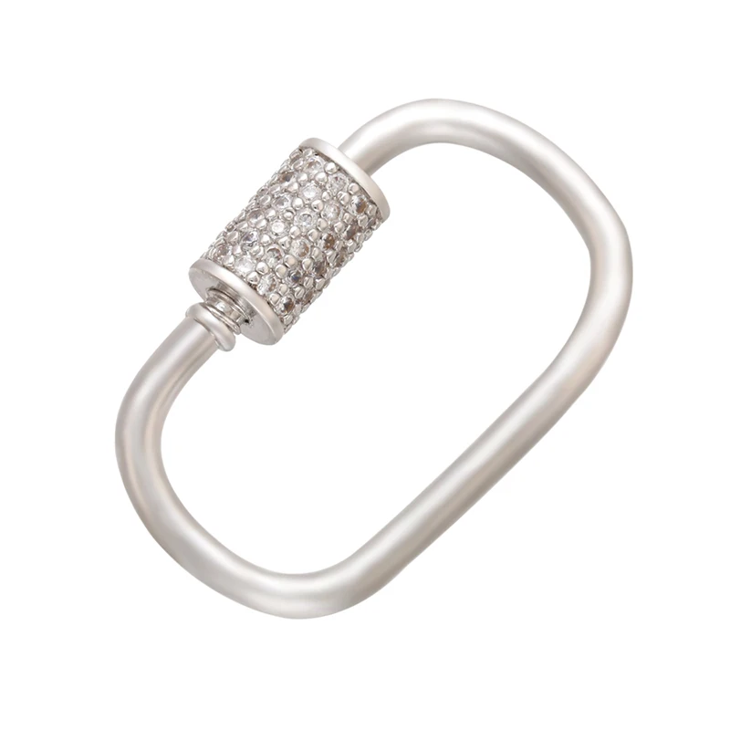 Pavé-Zirkonia 18K vergoldeter Karabinerverschluss DIY Schmuckzubehör für handgefertigte Halsketten- und Armbandkomponenten Schraubverschluss: VK106 – Detail 5
