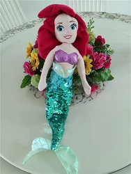 Children's picture storybook The Little Mermaid Cute Ariel Princess and Belle Plush toy dolls Kid Gift  Christmas Gift 40cm