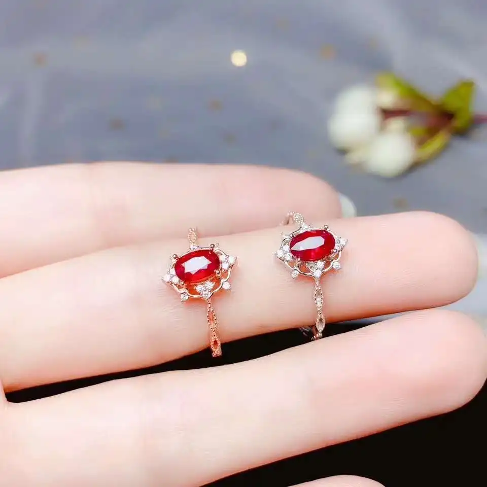 

100% Natural And Real Ruby Ring Gemstone Wedding Engagement Wedding Fine Jewelry Wholesale