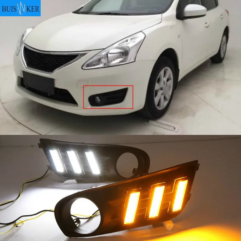 

1 Pair For Nissan Tiida 2011 2012 2013 2014 2015 of 12V Car Auto LED Daytime Running Light Lamp DRL Fog Lamp Cover Fits