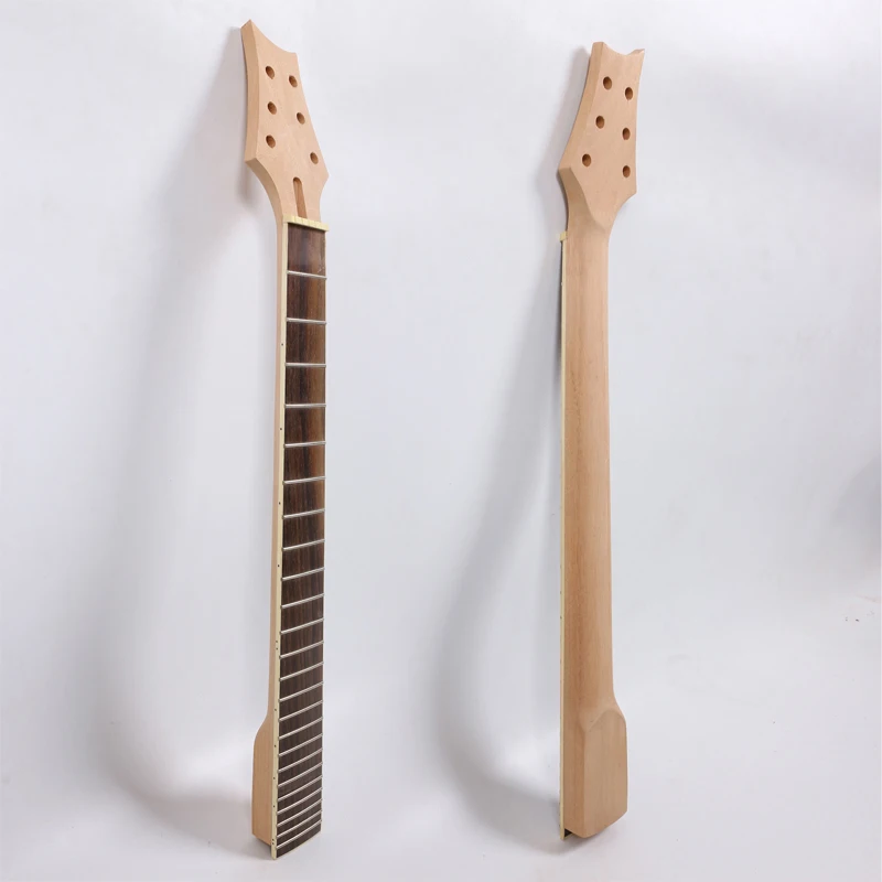 Unfinished Diy Electric Guitar Neck 22 fret 24.75\'\'in mahogany+Rosewood fretboard Replacement Guitar Parts