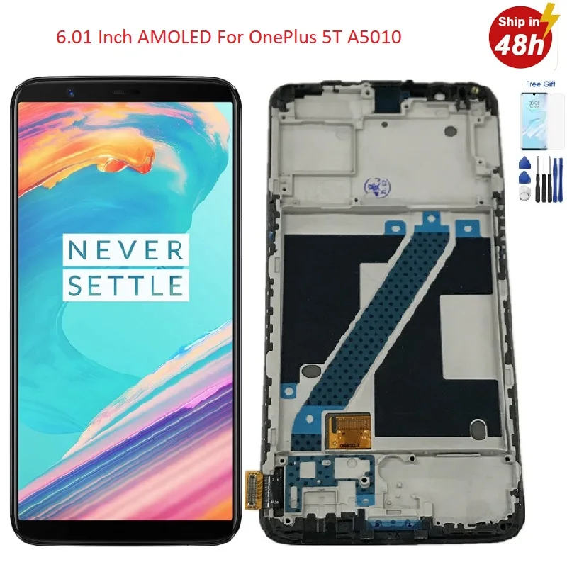 

6,01 "оригинальный AMOLED ЖК-дисплей для OnePlus 5T, сенсорный дисплей, сенсорный экран в сборе для OnePlus 5T A5010 LCD Oneplus A5010 Lcd