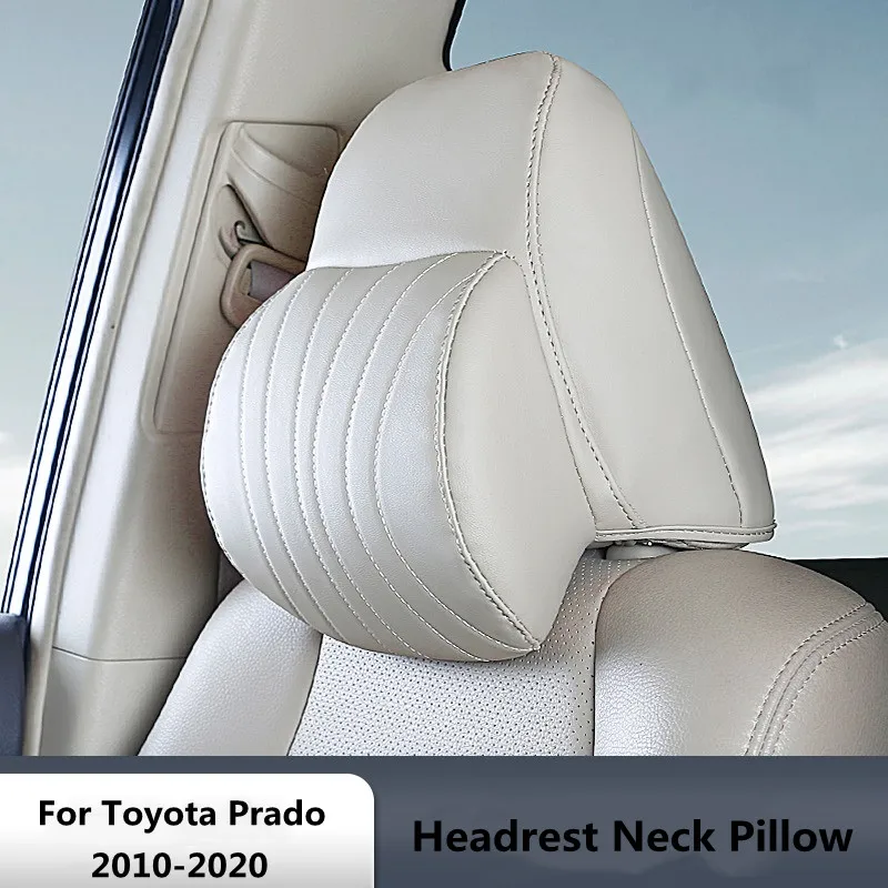 

For Toyota Prado 2010-2020 Auto Neck Pillow Headrest Premium Leather 360° Full Coverage Comfortable Support Car Accessories