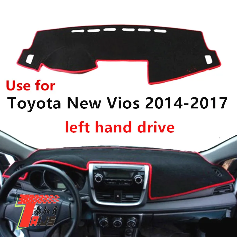 2 Layers Car Inner Dashboard Cover For Toyota Vios 2014 2015 2016 2017 Left hand drive Dash Mat Sun Shade Pad cooling