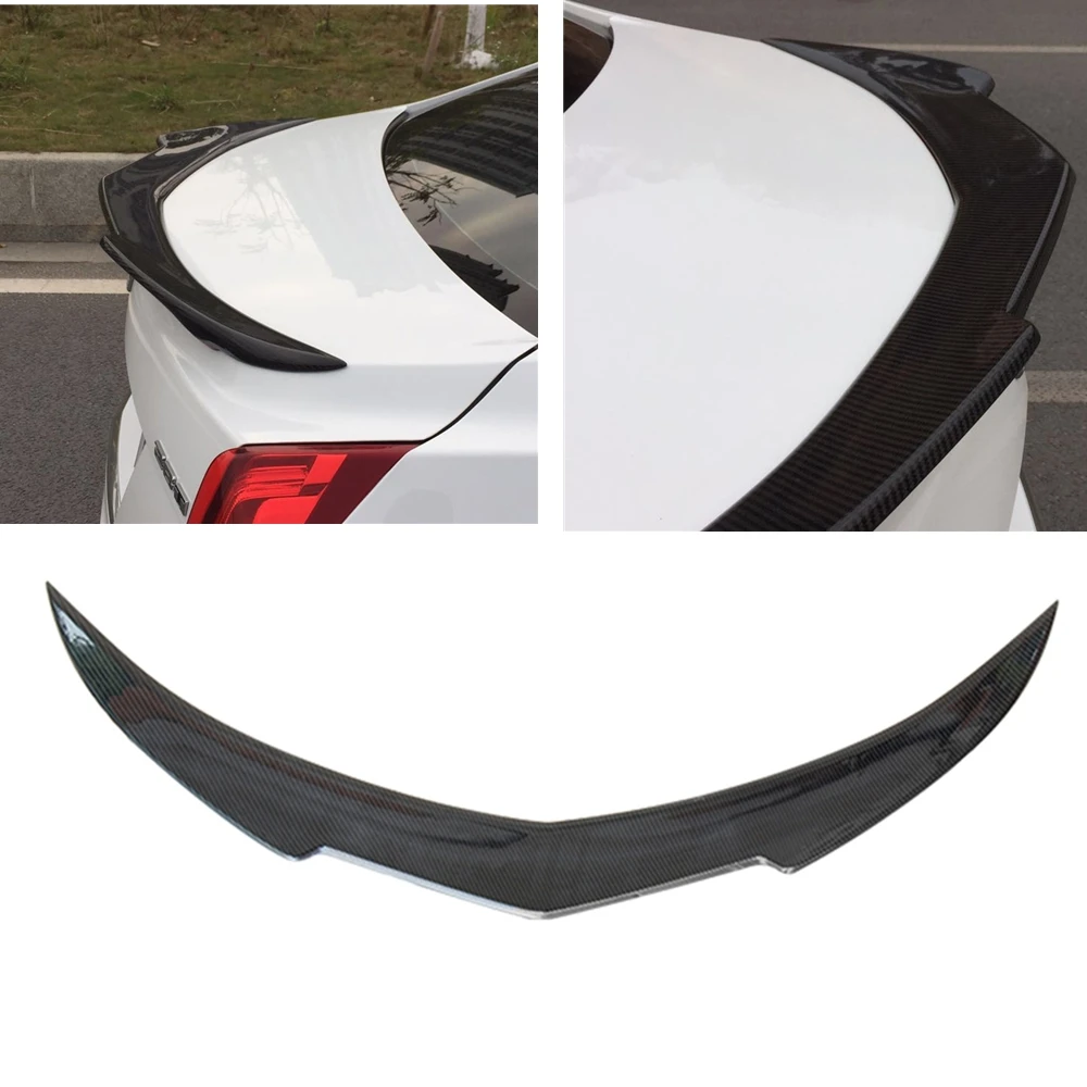 

For Cadillac ATS 2014-2019 Rear Trunk Lid Spoiler Wing Real Carbon Fiber Car Body Kit Tailgate Flap Trim Decklid Splitter Lip