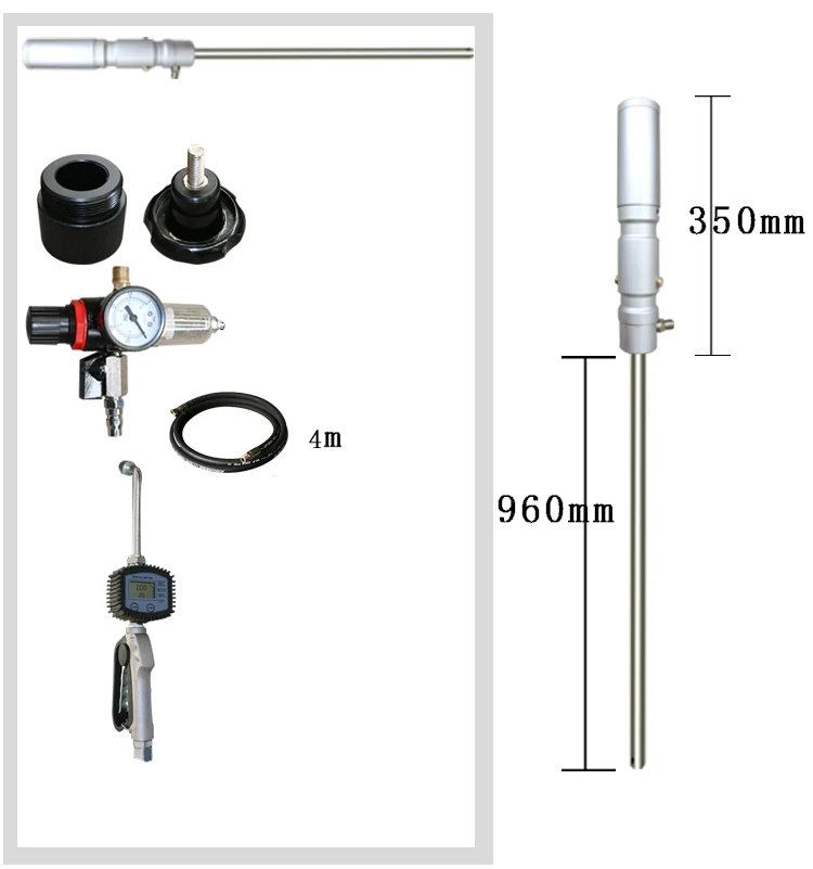 Kit de bombeo de lectura de medición de combustible, lubricante neumático, equipo de llenado, bomba de aceite, accesorios para pistola