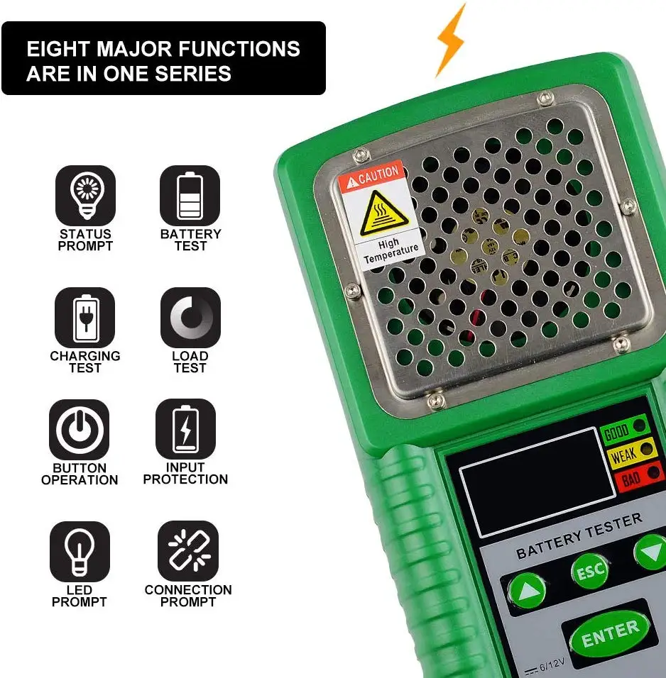 Automotive Battery Tester,Charge System Test Battery Work Load,Internal Resistance,for UPS,Solar Energy,Marine Battery,etc.