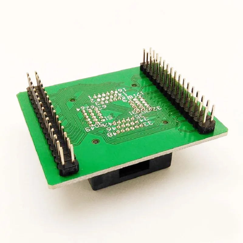 QFP64/TQFP/LQFP64 64pin Open-top Structure Burn in Socket Pitch0.5 Test Flash Programming ZIF adapter 64pin connector seat 5-30V