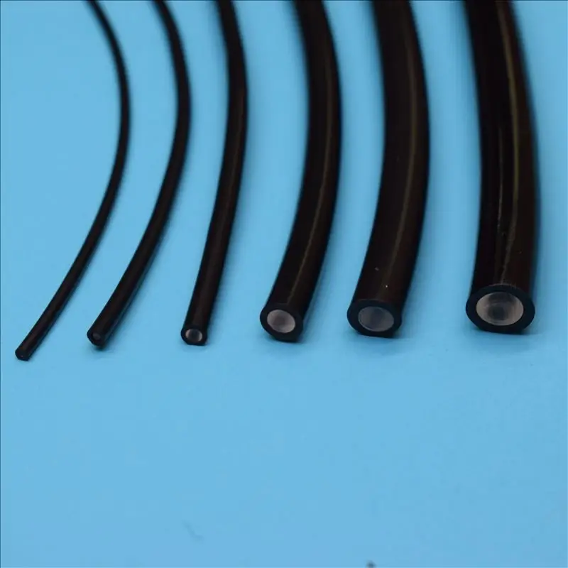 5mX CZARNY plastikowy koniec PMMA świecący kabel światłowodowy dekoracja świetlna średnica wewnętrzna 1mm/2mm/3mm/5mm/6mm