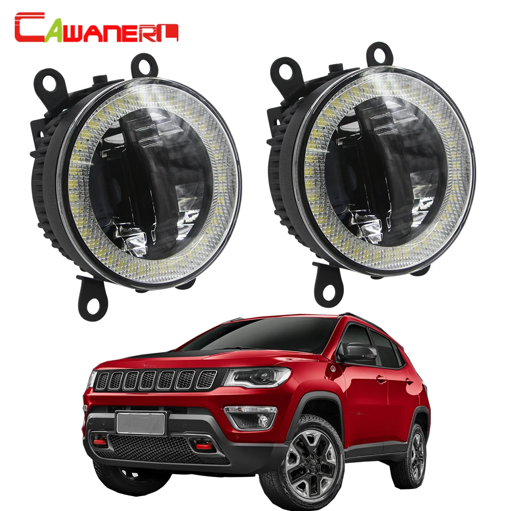 

Cawanerl For Jeep Compass MP 2017 2018 3in1 Function Car LED Lamp Fog Light DRL Daytime Running Light Angel Eye 12V Accessories