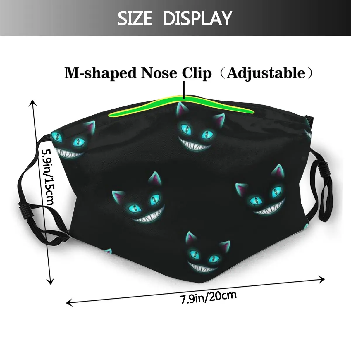 Cheshire Cat Alice's Adventure in Wonderland Mascarilla Facial Mask CHESHIRE CAT FACES Masks Fation Mouth Mask With Filters