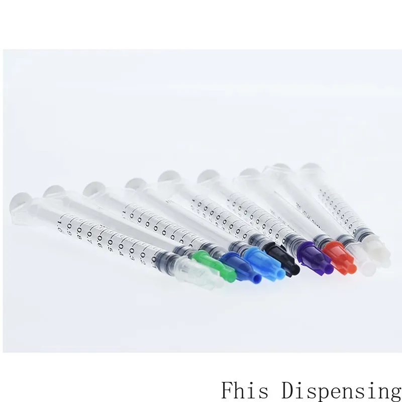 1cc 1ミリリットル注射器を分配プラスチック先でさまざまな色キャップ10のパック