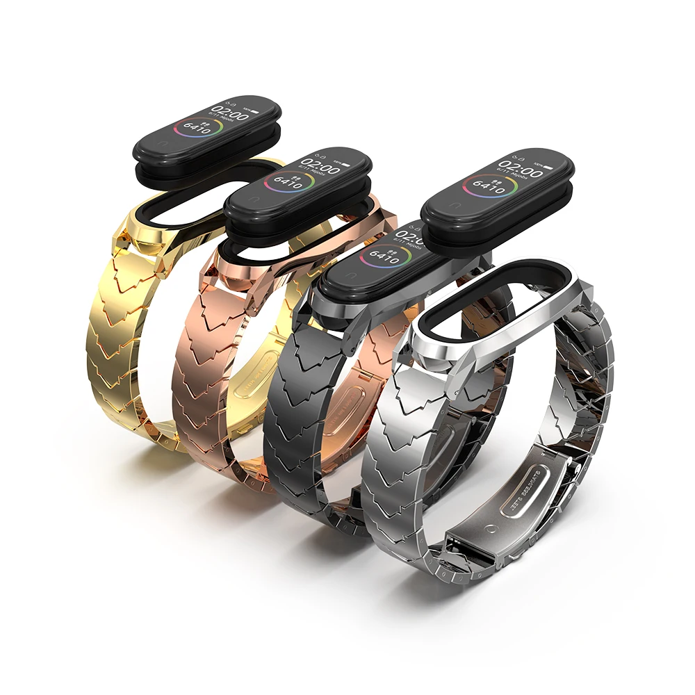 สำหรับ Xiaomi Mi 6สำหรับ Mi 5สร้อยข้อมือสายรัดข้อมือ Correa Miband 3 4 5 6ทั่วโลกรุ่นโลหะเข็มขัด