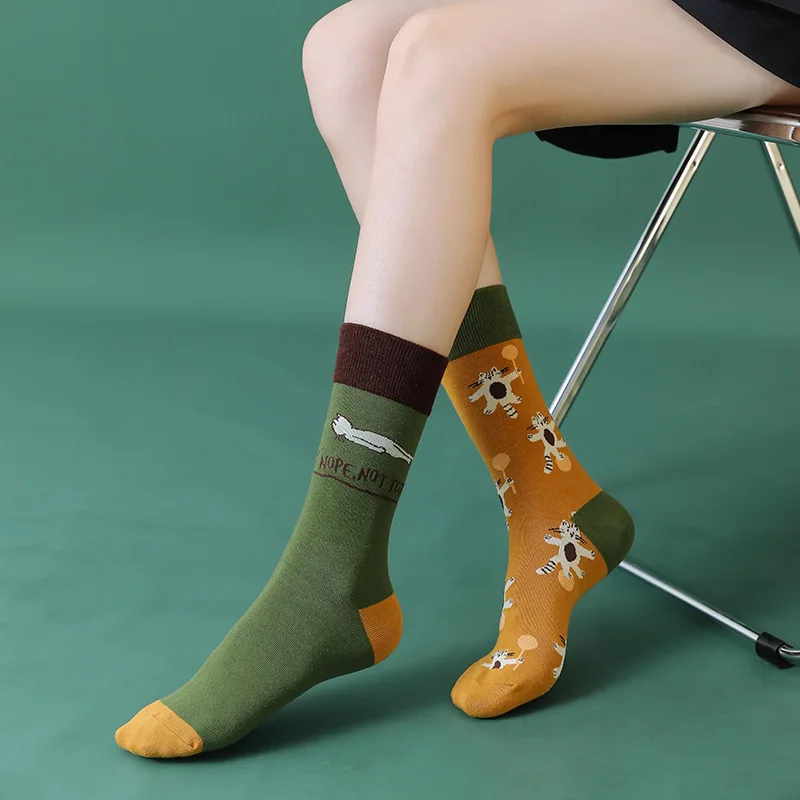 

5 Pairs Round Toe Women Socks Fashion Cotton Socks Casual Cartoon Ankle Socks
