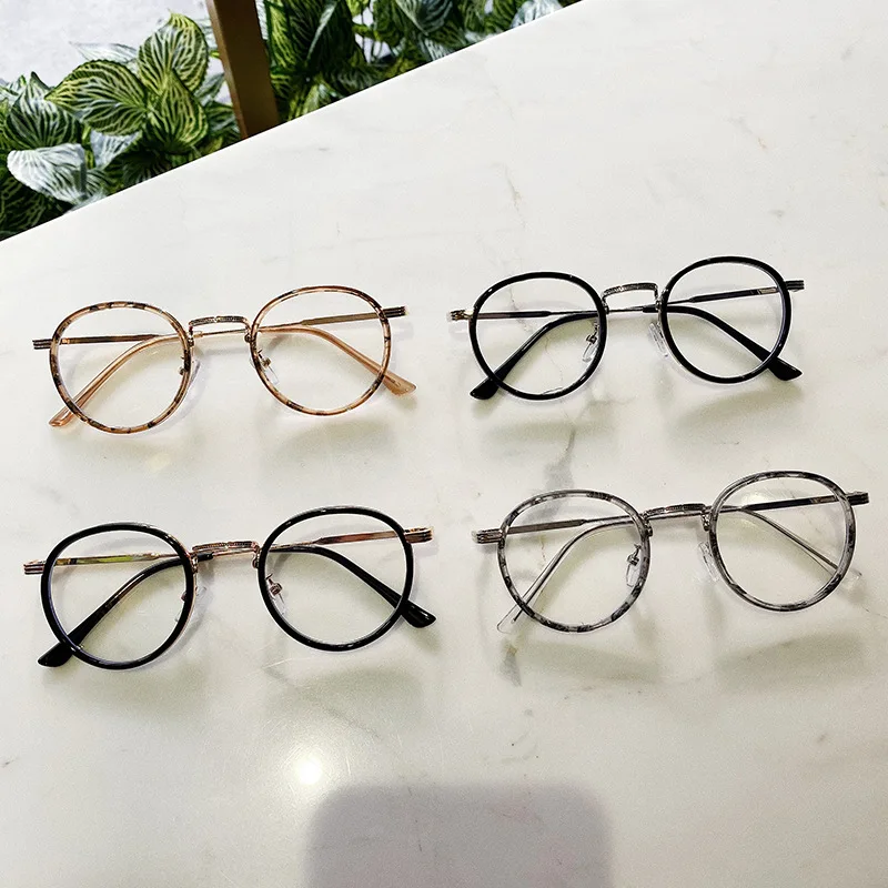 VWKTUUN Anti Blue Light Women Round Eyeglasses Frame Mens Optical Glasses Frame Retro Computer Glasses TR90 Glasses Frames