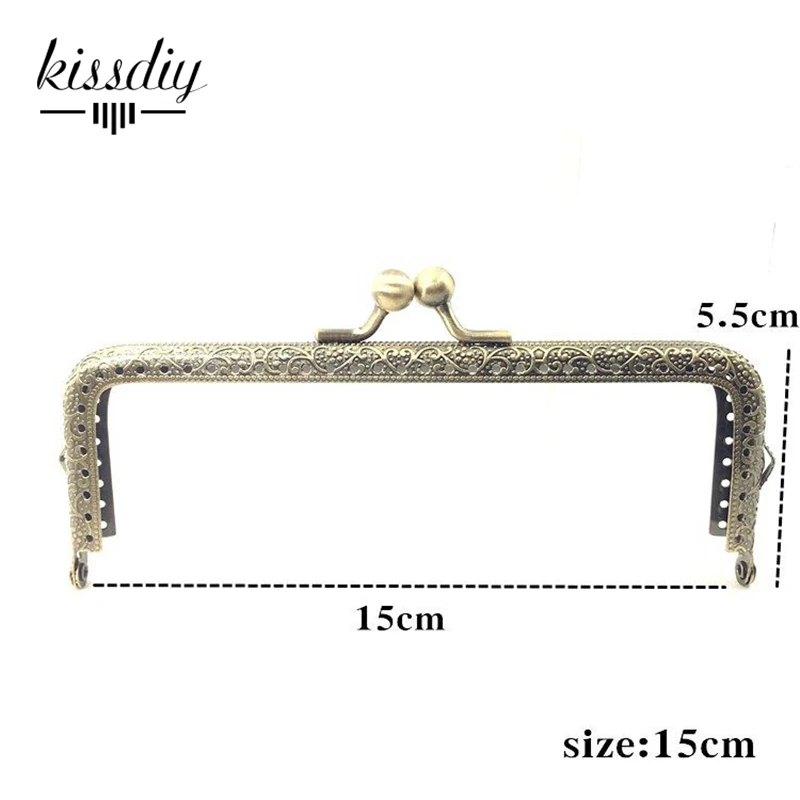 10PCS 6.5 7.5 8.5 10.5 12.5 15 18 20CM Square Metal Purse Frame for Bag DIY Handmade Kiss Lock Wedding Clutch Frame Accessory