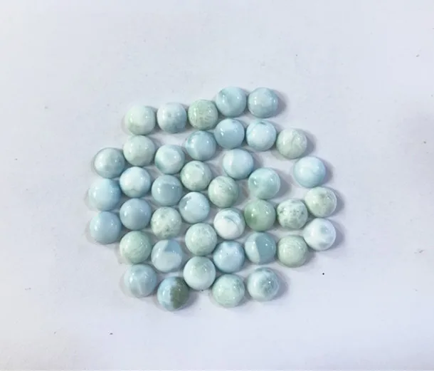 

Larimar Round Bead 6mm 5pcs/lot Circle Cabochon Flat botton Natural Stone Gemstone Loose Bead For Fashion Jewelry Making