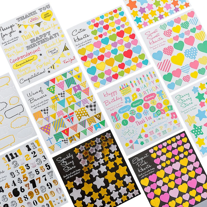 1 Sheet Kawaii Geometric Diary Stickers Decoration DIY Diary  Scrapbooking Label Child Toy Stickers Gift Stationery Supplies