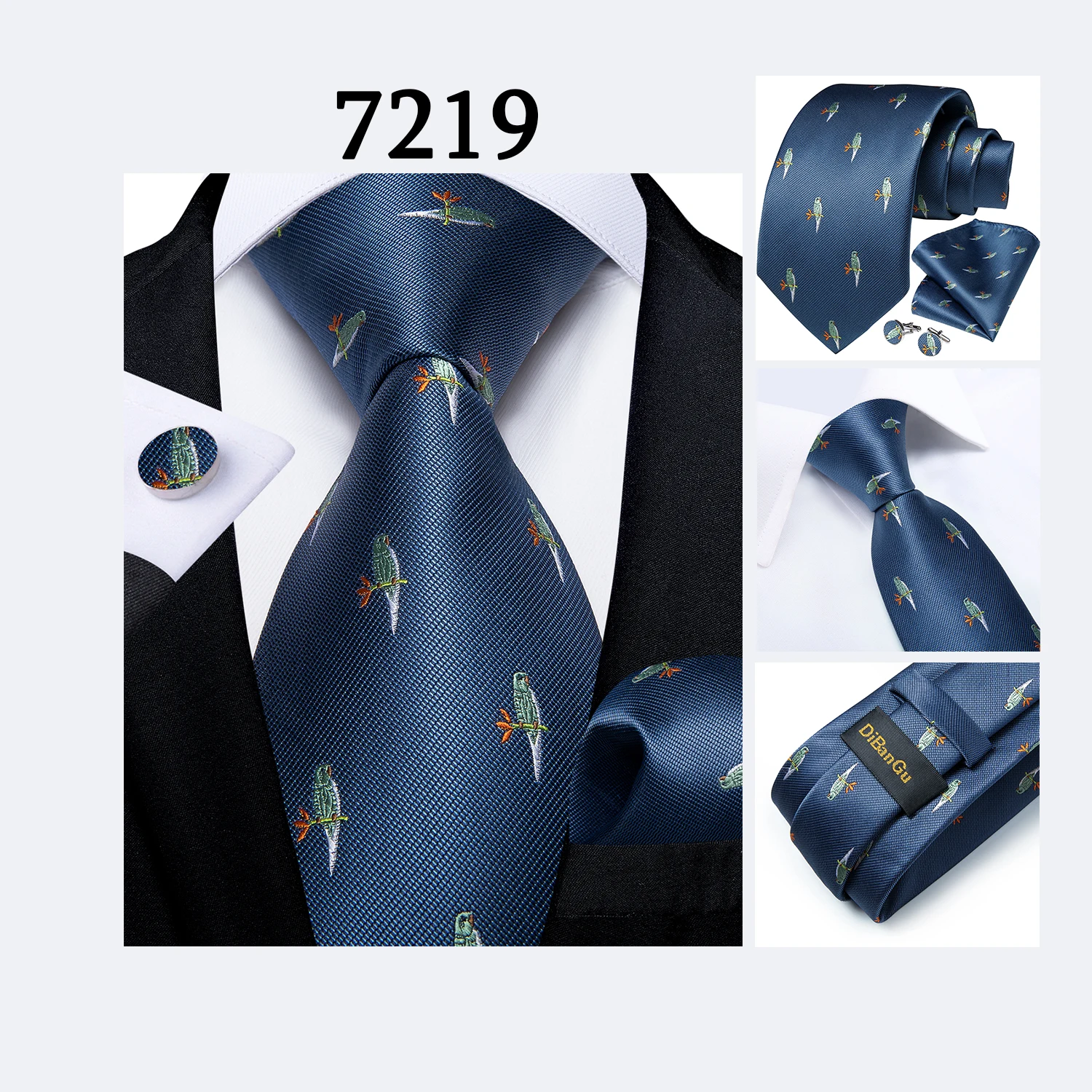 Neues modisches kariertes Herren-Krawatten-Set, hochwertige 8 cm breite Krawatte, Einstecktuch, Manschettenknöpfe, Business-Hochzeitskrawatte, Geschenk für Männer – Detail 17