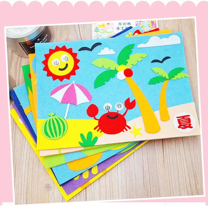 10/40Pcs Nonwoven Needlework Felt Fabric 10cm Patchwork Cloth Bundle for Kids Scrapbooking Doll Sewing Crafts DIY Quilting Sheet