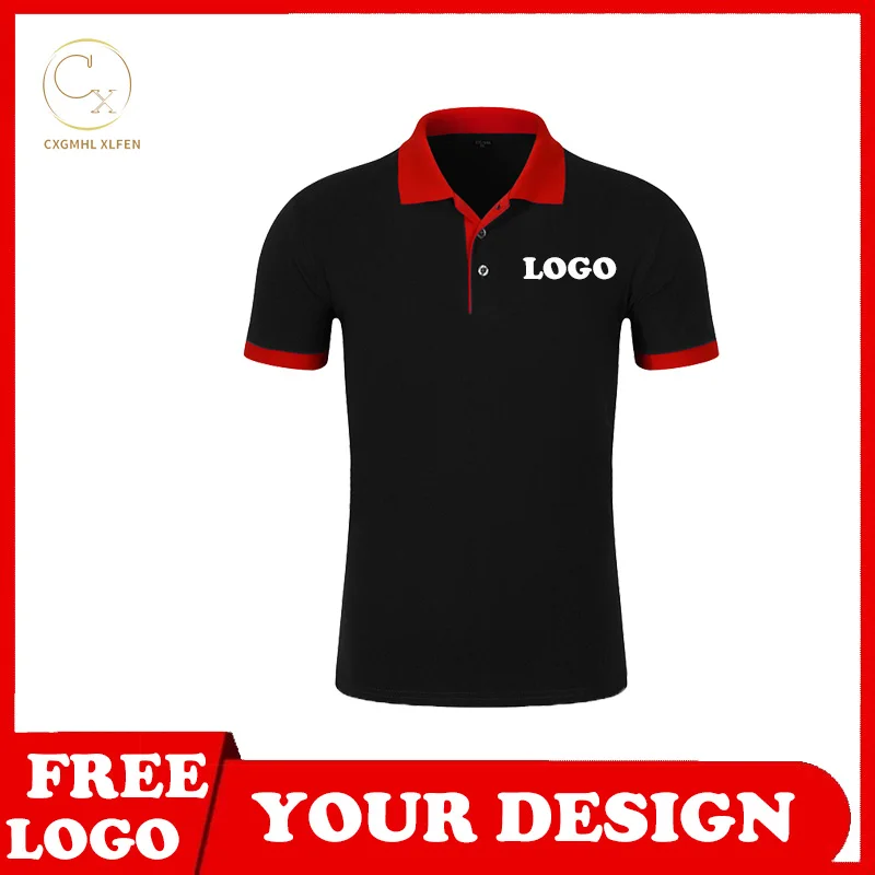 13 colors summer color matching lapel short-sleeved shirt POLO shirt custom LOGO printing DIY brand text