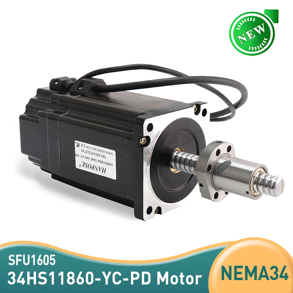 1PCS 8N.M 6A 34HS11860-SFU1605 nut  NEMA34 Permanent magnet brake ball screw motor 100-300mm 86 stepper motor for CNC 3D Printer