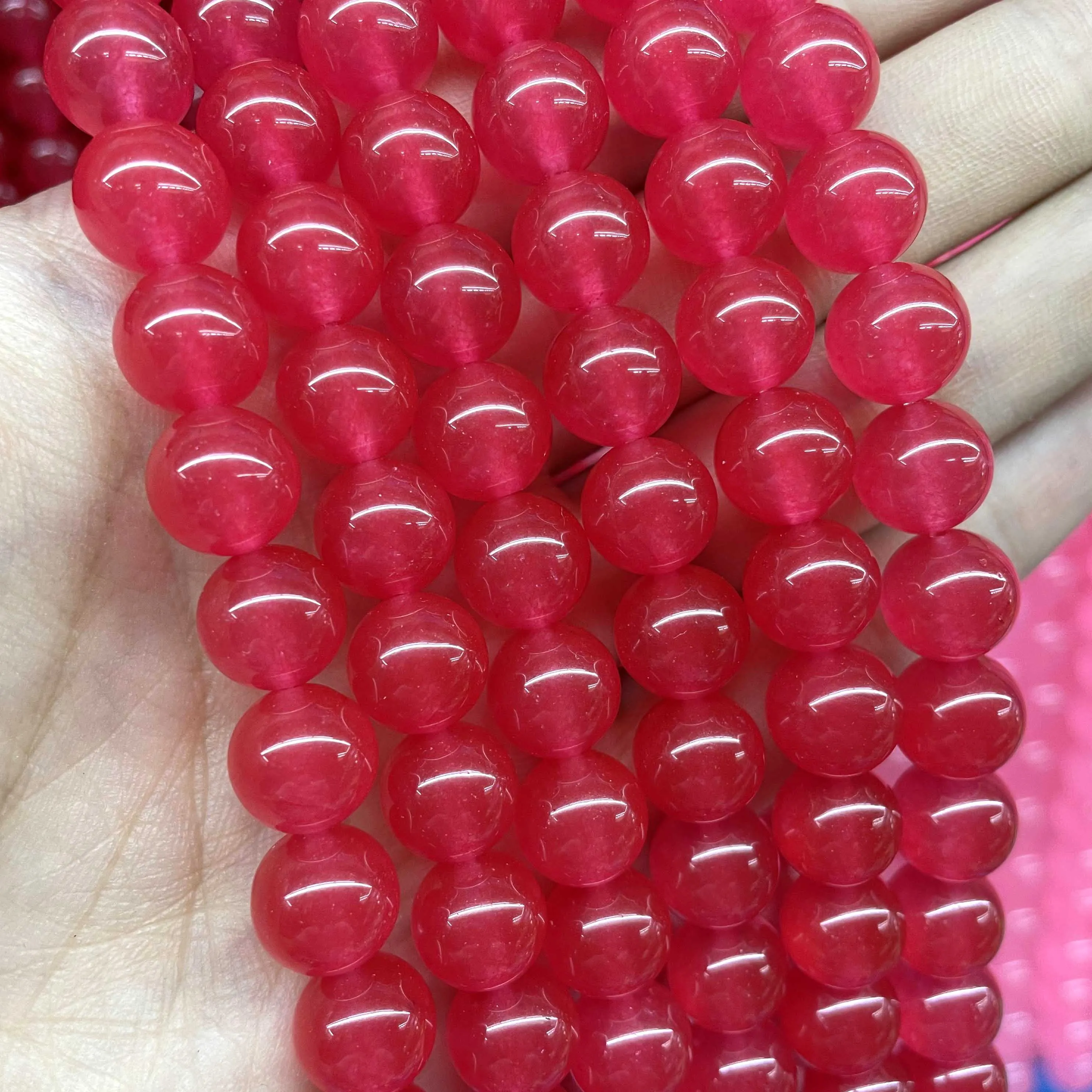 Natural Stone Round Colorful Jades Agates Loose Spacer Beads For Jewelry Making DIY Bracelet Earrings Accessories 4/6/8/10/12mm