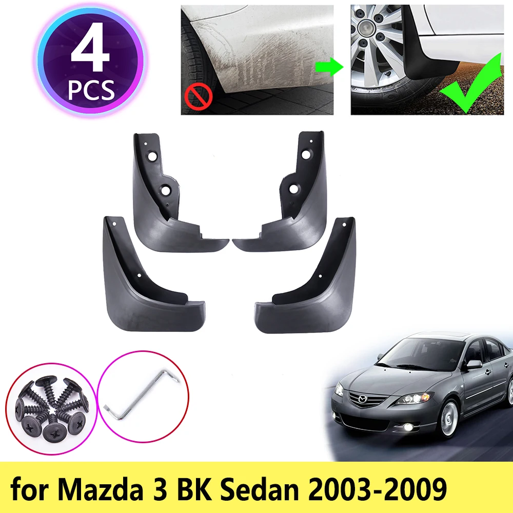 for Mazda 3 BK Sedan Saloon 2004 2005 2006 2007 2008 2009 Mudguards Mudflap Fender Front Mud Flaps Splash Guards Car Accessories