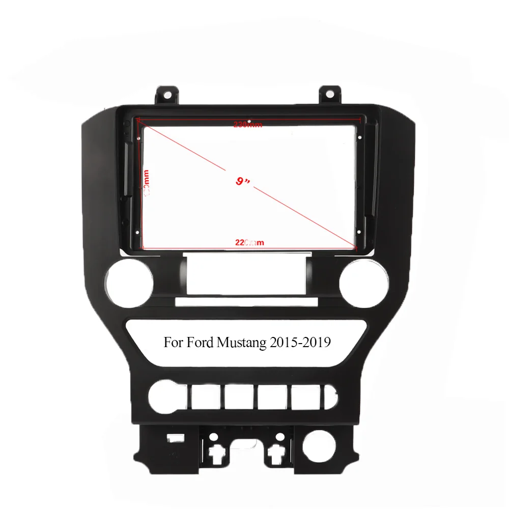 

Double Din Trim Black ABS Fascia Frame For Ford Mustang 2015-2019 Refit 9" Car Android Radio Navigator DVD Mounting Dashboard