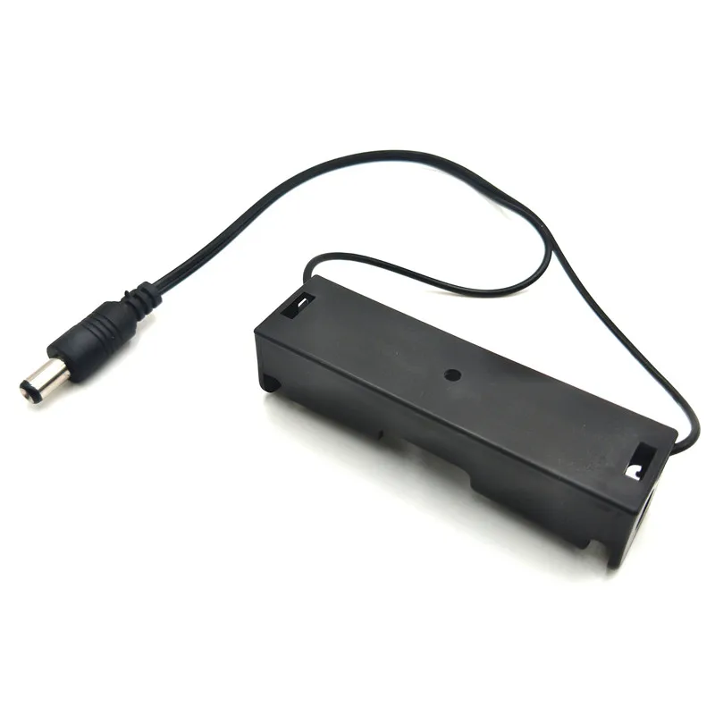 พลาสติก1X18650แบตเตอรี่ผู้ถือ Shell Single Slot 18650แบตเตอรี่กล่อง DC 5.5X2.1มม.ปลั๊ก