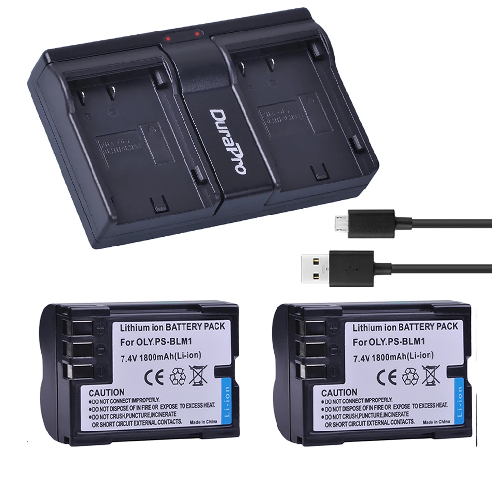 

2pc PS BLM1 PS-BLM1 BLM-1 Li-ion Battery + Dual USB Charger for Olympus EVOLT E-300 E-330 E-500 E-510 C-5060 C-7070 C-8080 E-1