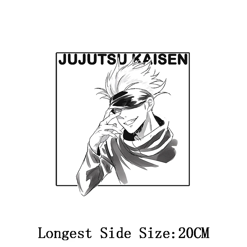 Jujutsu Kaisen naszywki Anime na odzież Itadori Yuji termiczne naklejki transferowe na t-shirt mężczyźni kobiety prasują naszywki na ubrania