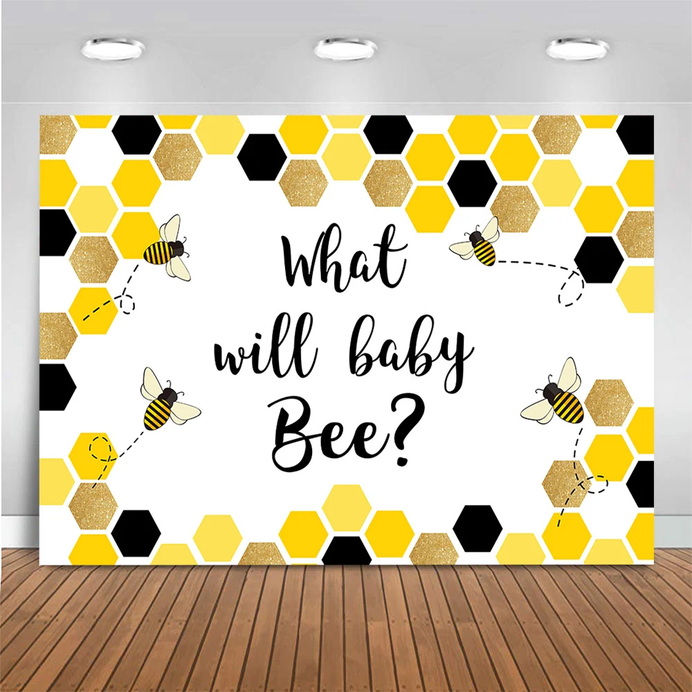 Gender Reveal Party Background Bee Theme What Will Baby Be Props Decoration Customzie Name Backdrop Animals Floral Photostudio