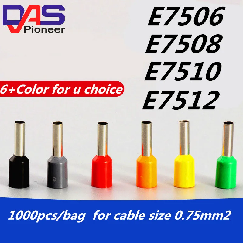 

E7508 Crimp Terminal Cable Crimp Wire ferrules Terminal For 0.75mm2, 22 AWG