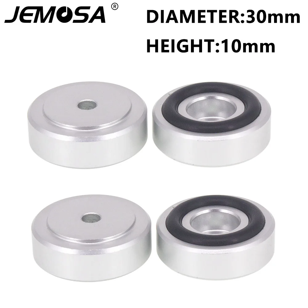 4PCS 30*10mm Aluminum Amplifier Feet Shock Absorber Amplifier Rubber Feet HIFI Turntable Feet Audio Speaker Isolation Feet Pad