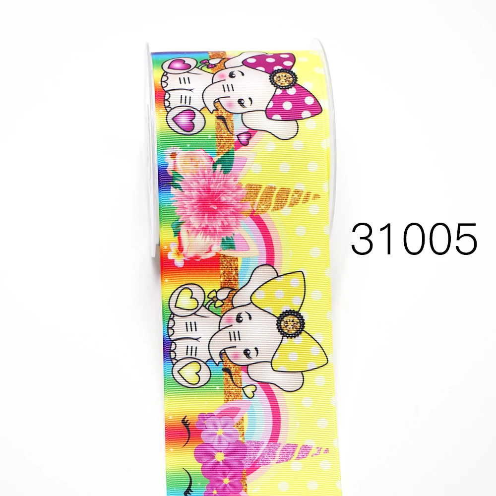 DIY Cartoon Elephants And Alpacas Printed Grosgrain Ribbon For Craft Supplies Sewing Accessories 5 Yards. 28286