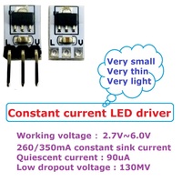 Ultra-small DC 3V 3.3V 3.7V 5V 260/350mA Constant Sink Current Multifunction LED Driver Board Parallel & series applications