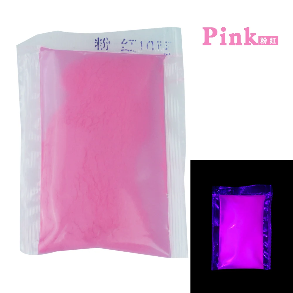 Luminous Powder Acrylic Paint Phosphor Pigment Bright in Bottle Party Decoration 10g Pink Fluorescent Powder Glow in the Dark